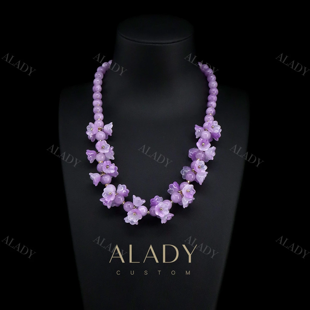 合金项链 宫廷风紫色小花女士项链-MN2971