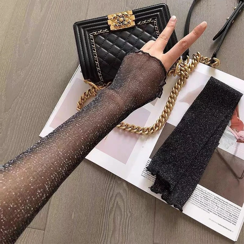 夏季开车防晒袖套女手套袖子防蕾丝薄护臂手臂套袖