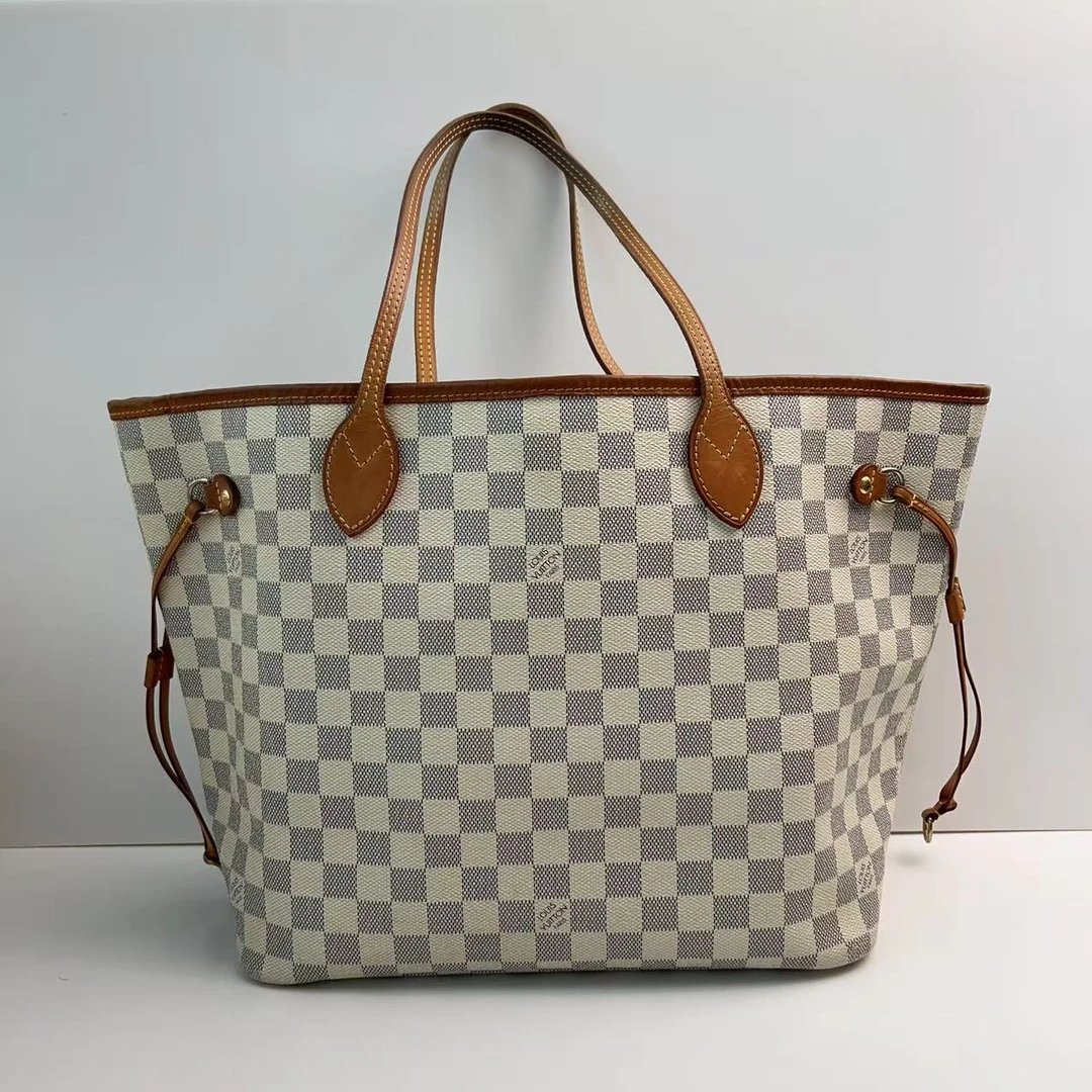 95新 LouisVuitton/路易威登 路易威登白棋盘nf中号百搭托特包