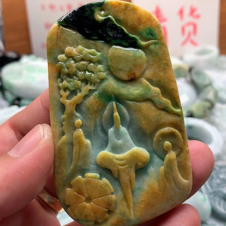 翡翠未镶嵌颈饰保真天然a货翡翠