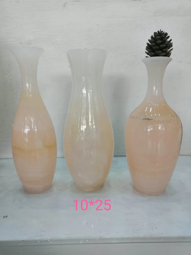 付米连接阿富汗创意白瓷玉石花瓶摆件富贵平安