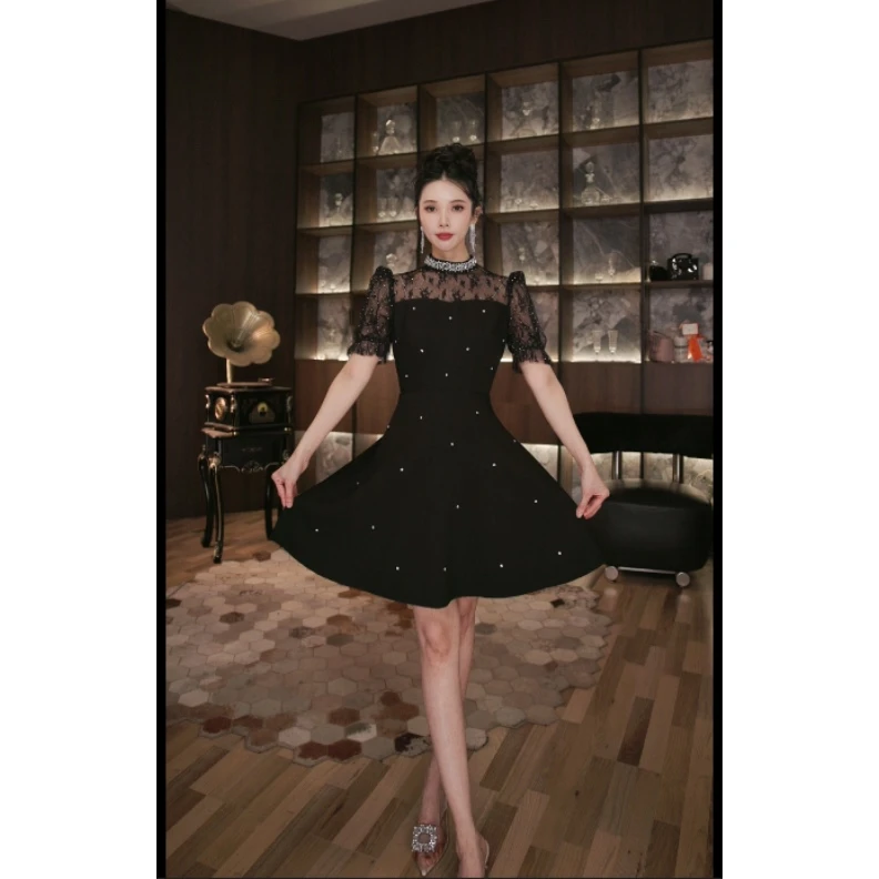 六爻定制 法式赫本风名媛显瘦优雅时尚连衣裙 9005