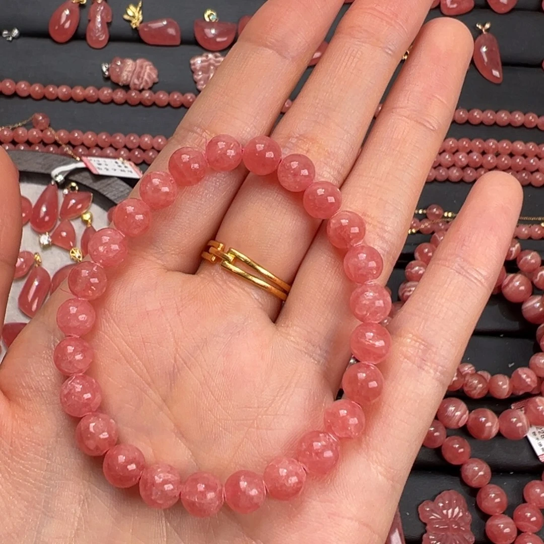 ᵒ***ᵏ菱锰矿（红纹石）未镶嵌手绳