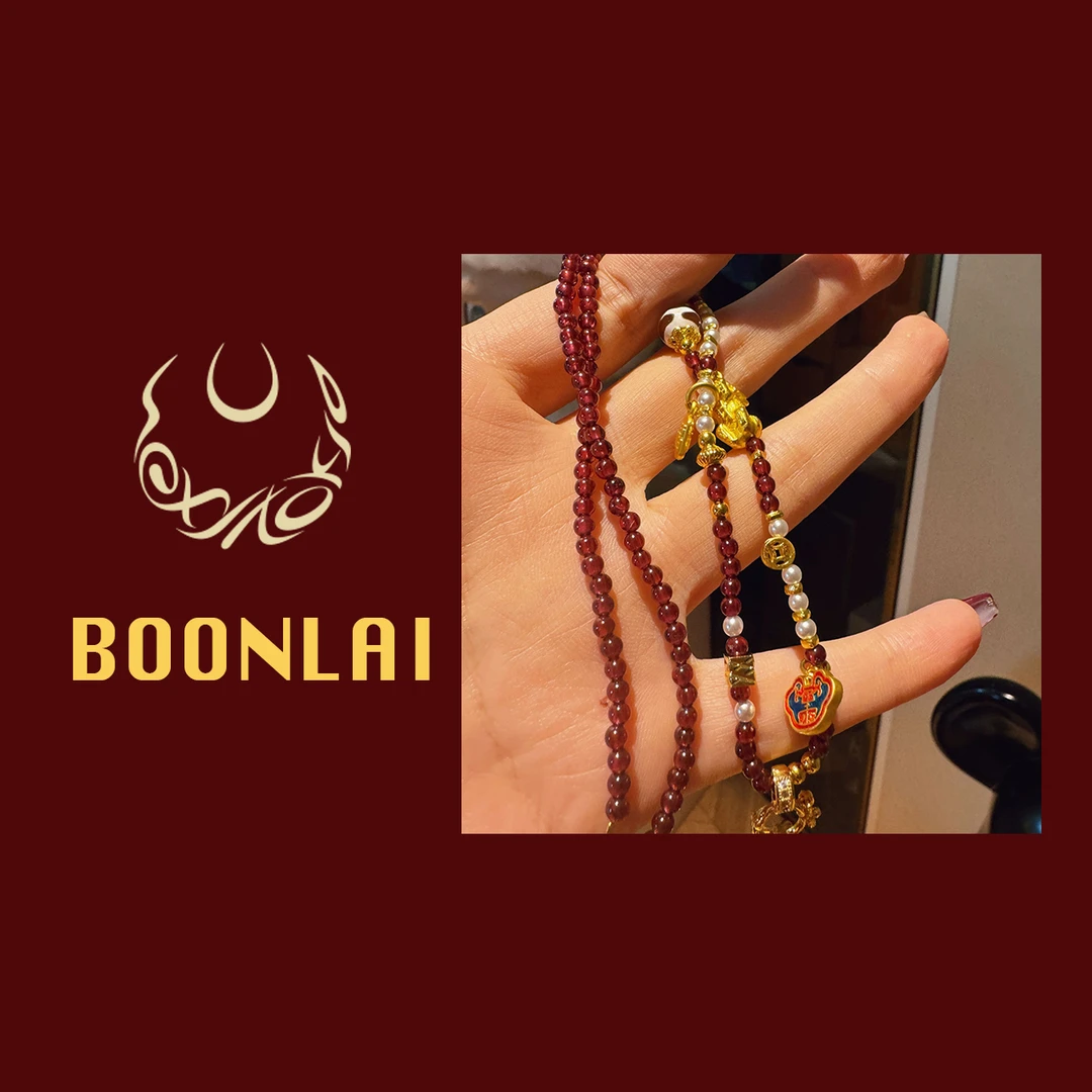 铜合金石英石项链 Boonlai  紫色手工貔貅如意项链038