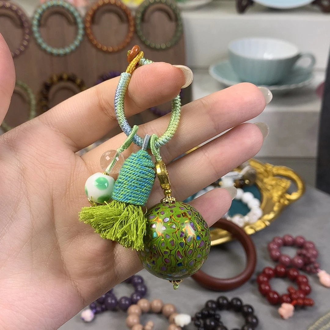 大漆包挂挂件 绿色