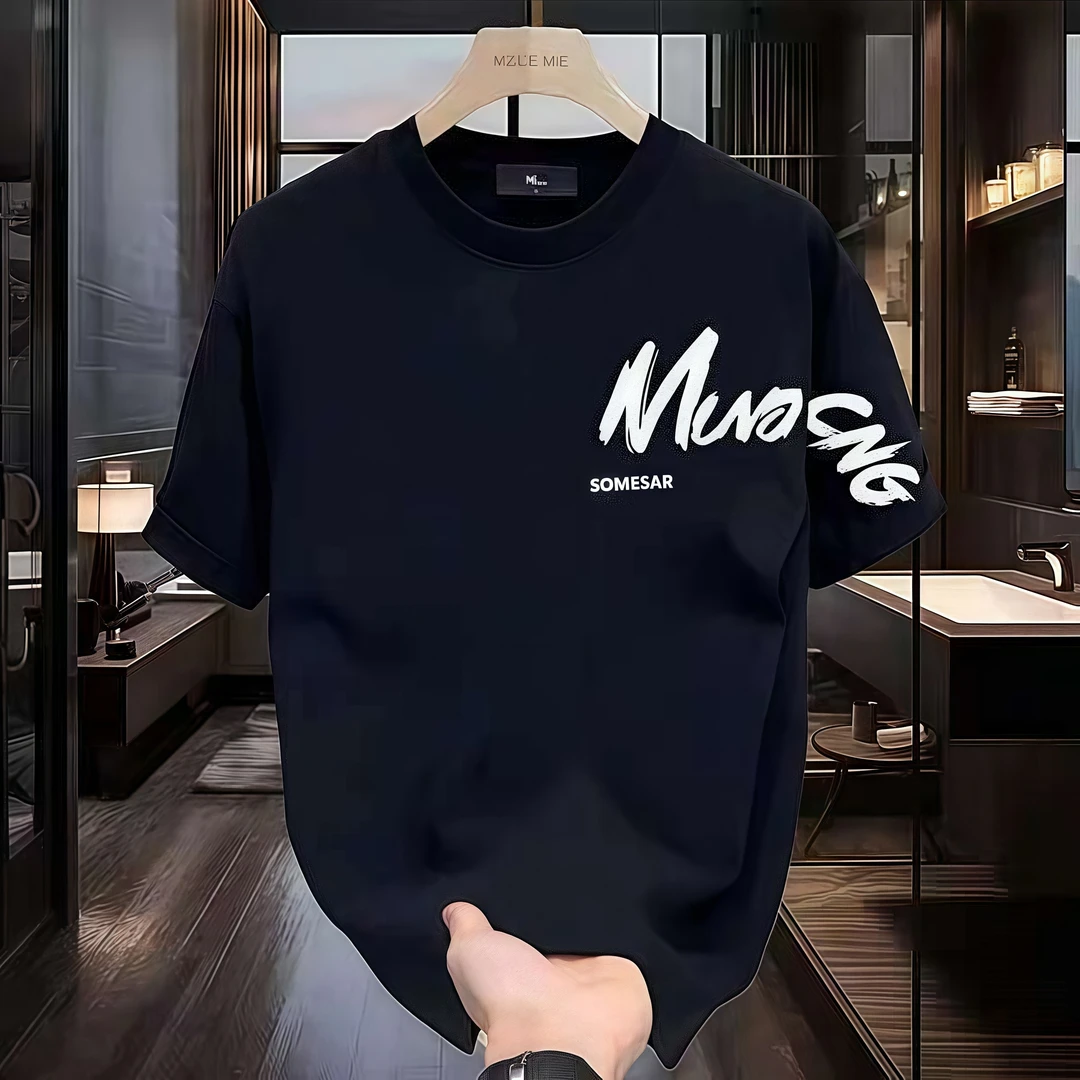 【品质男装】夏季新款男女潮流宽松圆领纯棉短袖t恤百搭印花半袖