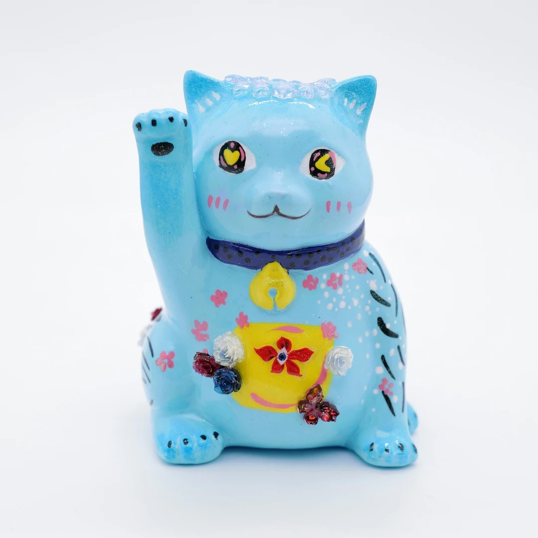 PM 王甜心工作室《招财猫》石膏作品，仅一件（非王甜心本人绘画）