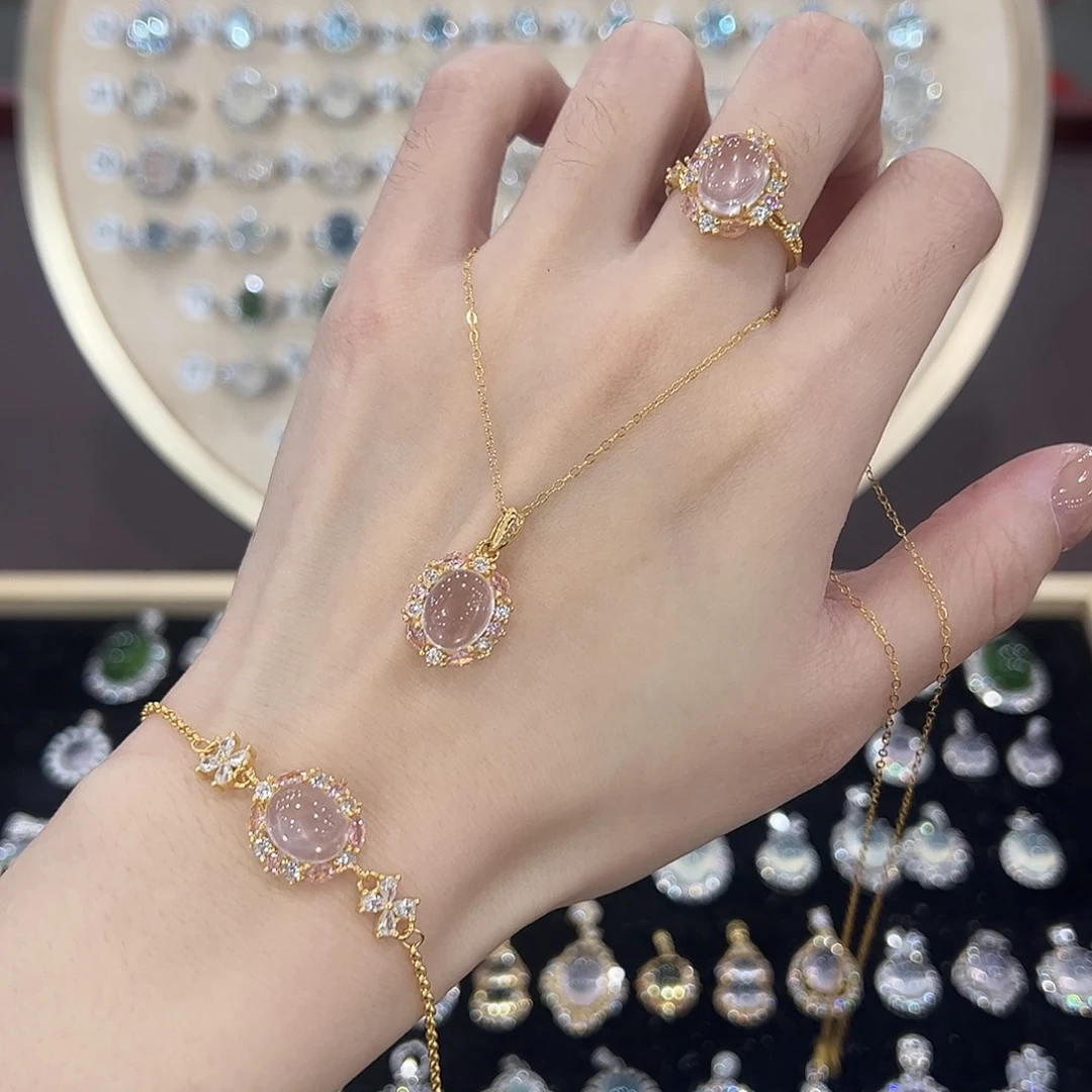 银S925镶嵌颈饰芙蓉石