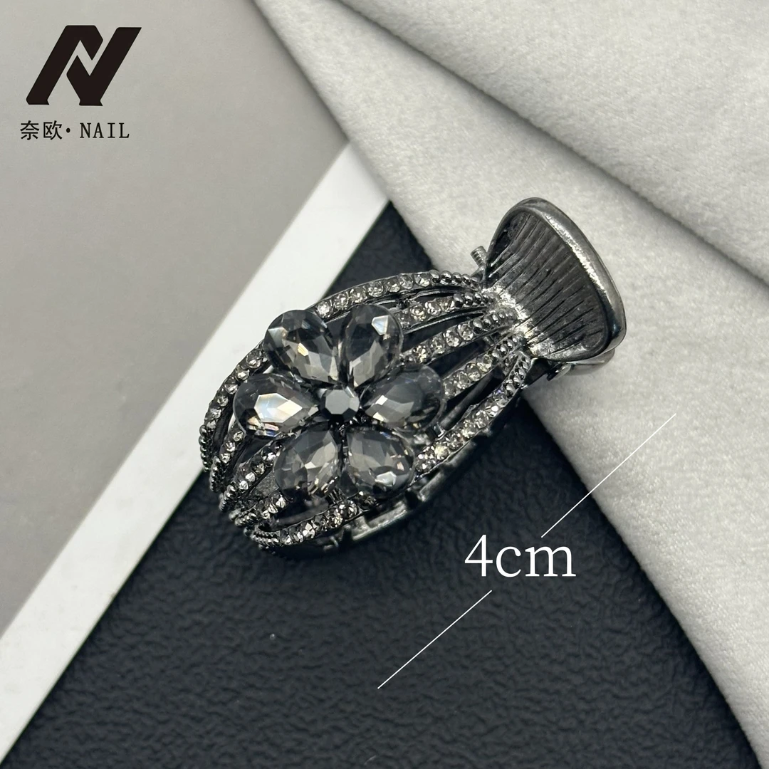 【NAIL】设计师系列6195小花马尾夹双面轻奢气质