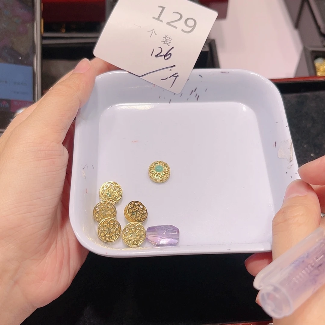 紫晶珠宝半成品银S925镀金镶嵌129