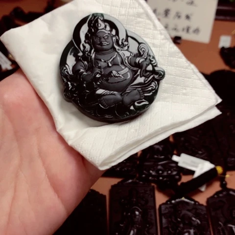 翡翠挂件未镶嵌天然缅甸a货钢琴黑挂件