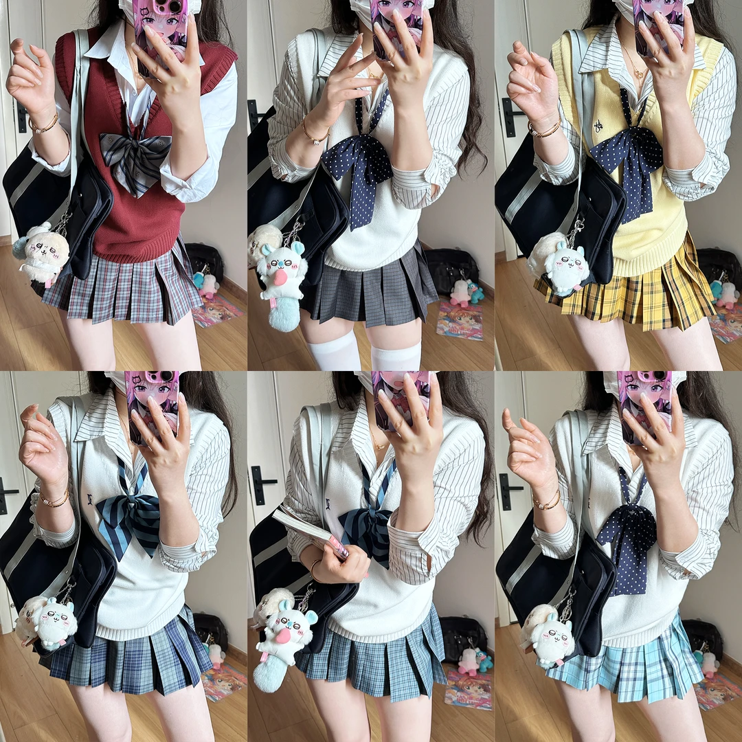 九州私立原创正品【合集】日系jk格裙秋冬制服裙校园风百褶裙全套