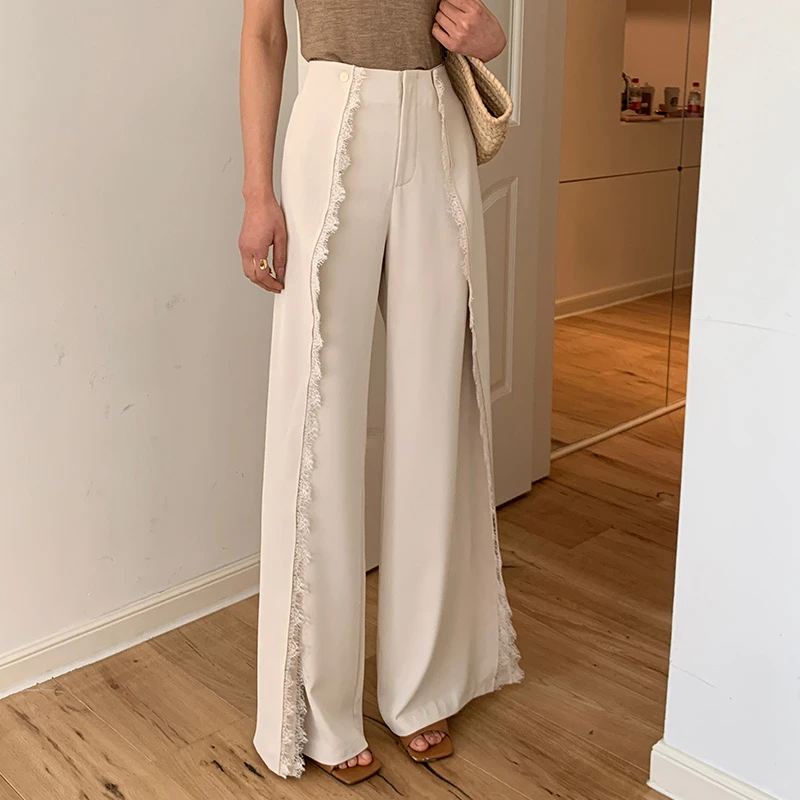 【ALONE SAVOR】睫毛裤，高级气质显瘦百搭垂感直筒宽松休闲裤P235