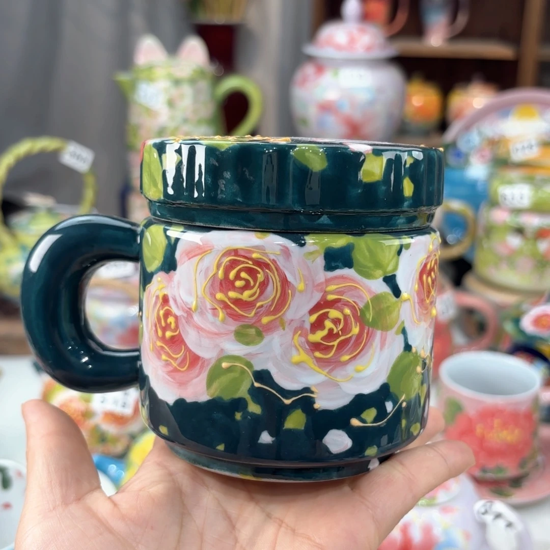 景德镇手绘高温釉下彩陶瓷茶具