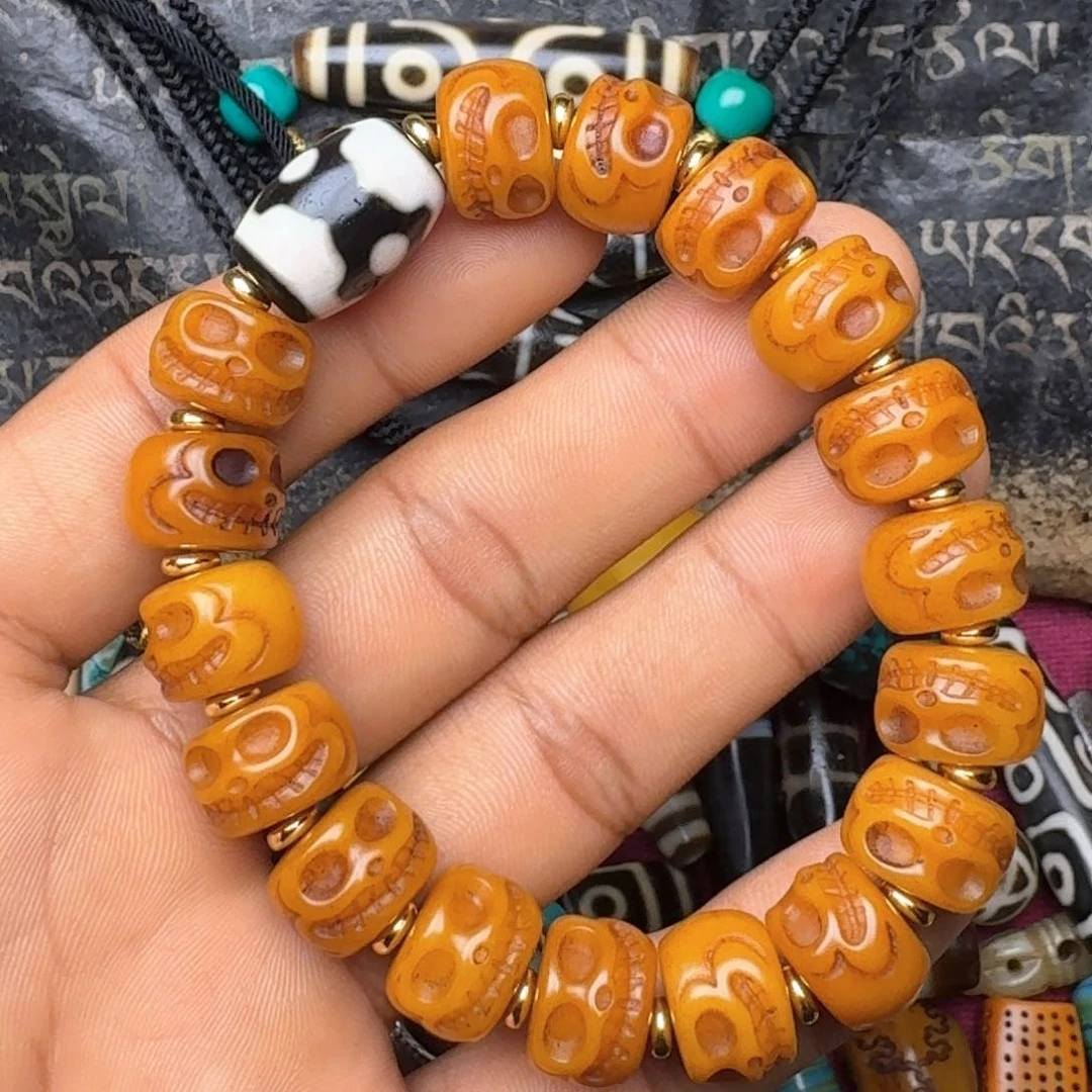 柏香籽/百香籽把件牦牛骨