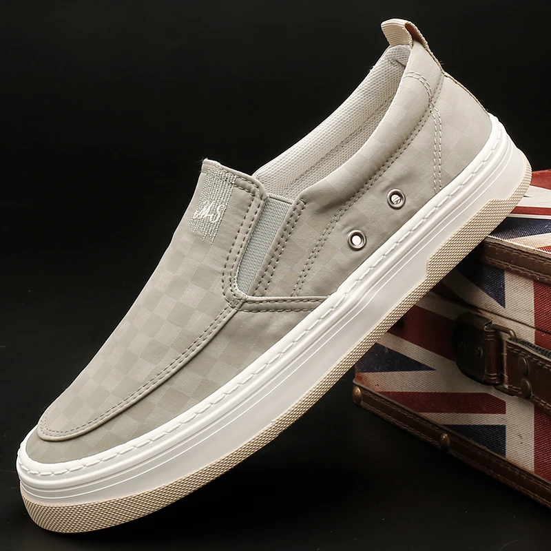 25149 时尚轻便韩版春季男鞋舒适透气一脚蹬帆布鞋休闲男士潮鞋