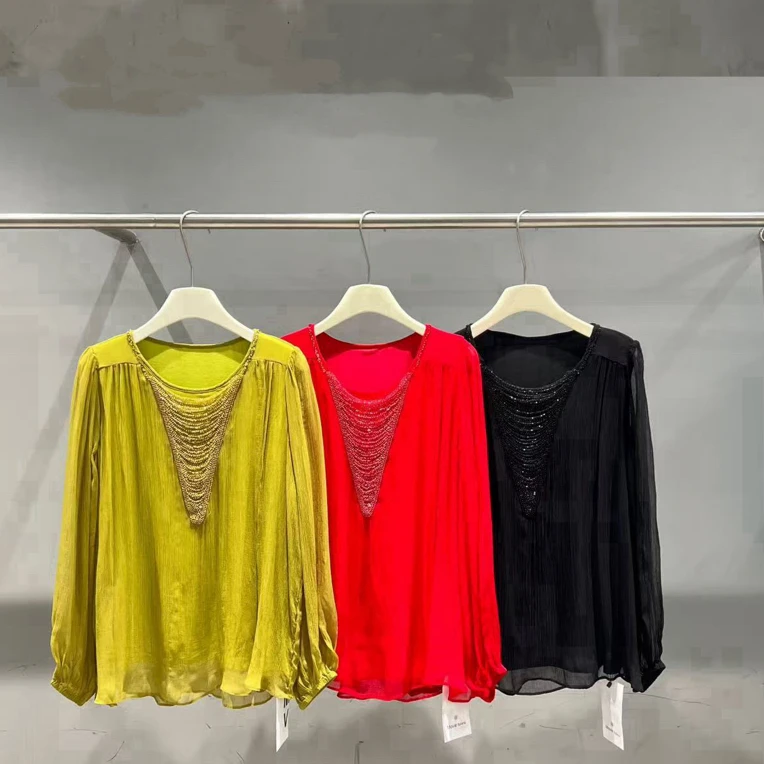 秋季新款气质拼设计感显瘦纯色百搭时尚女式上衣