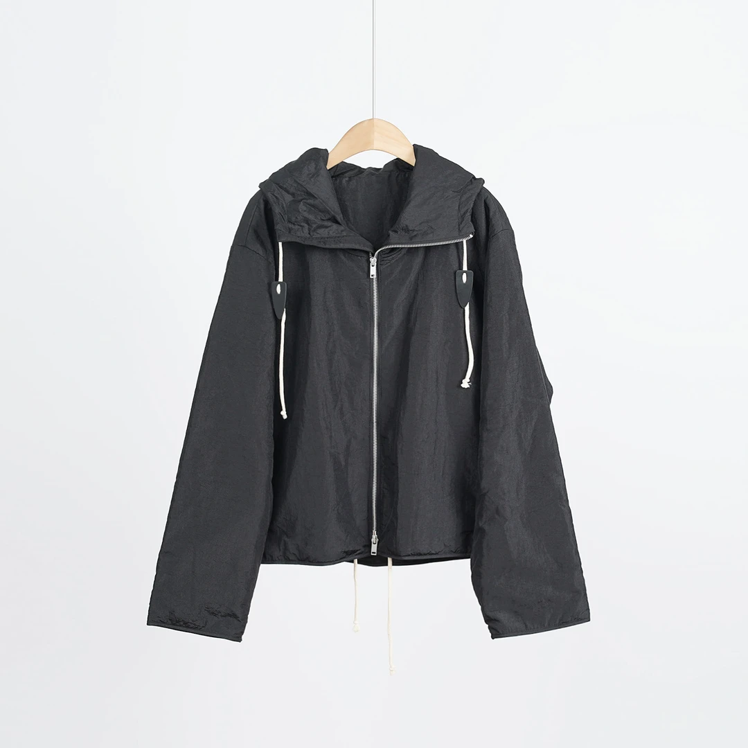 德国桑蚕丝户外薄款连帽箱型棉服女士外套（251932）2945