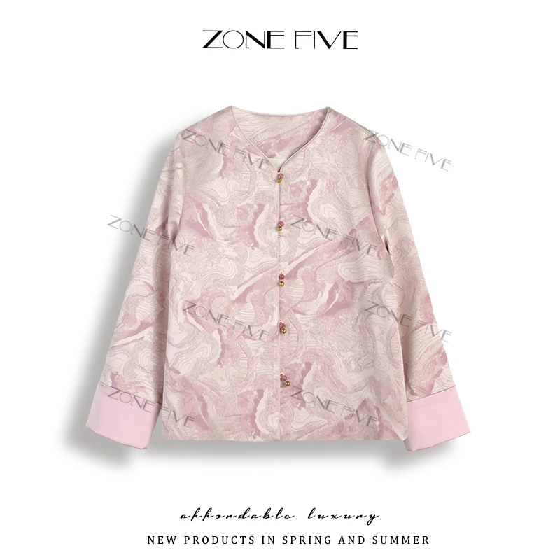 111【zonefive】新中式国风外套女新款气质翻袖流行的爆款女装上衣