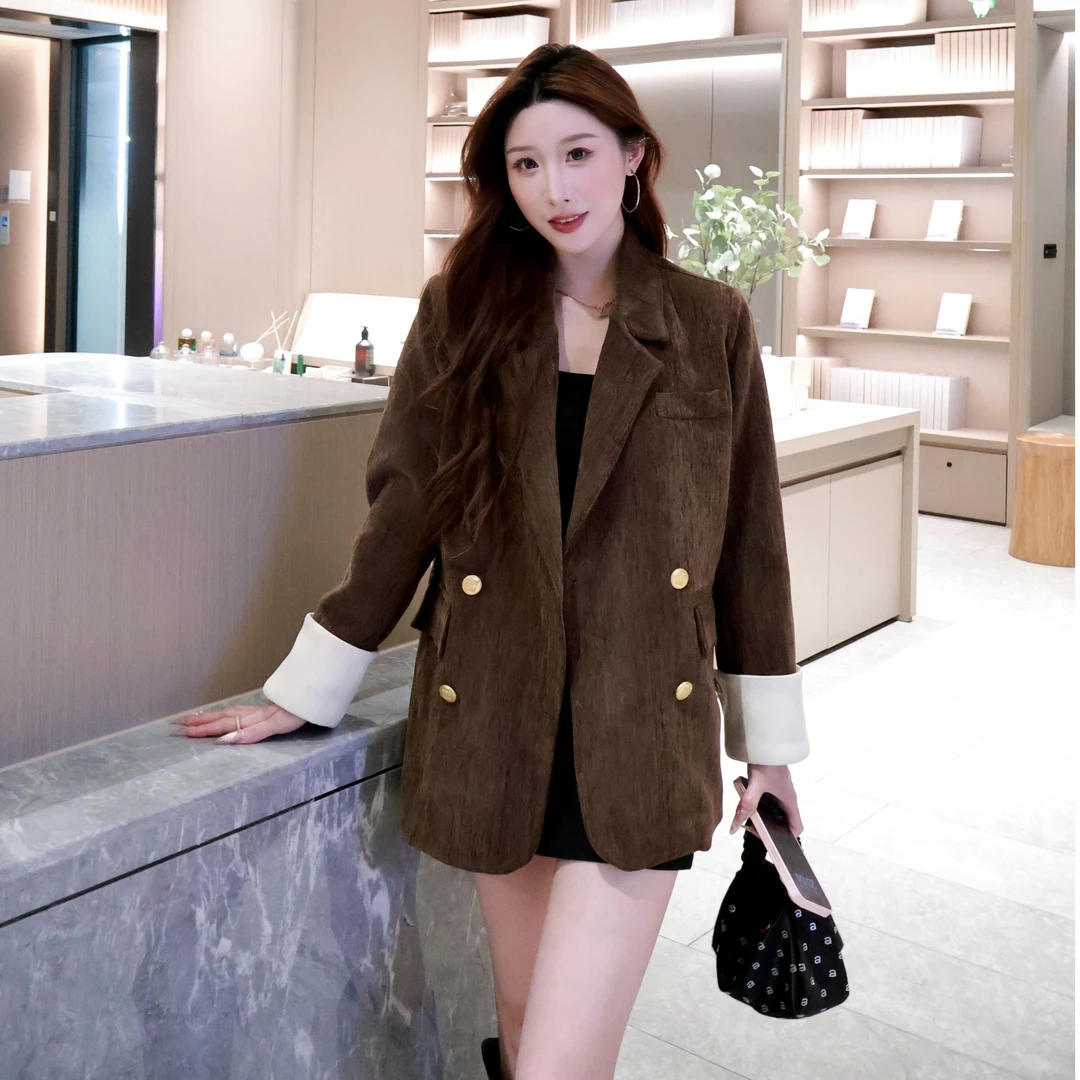 2025韩版外套女士小西装秋冬款宽松气质高级感显瘦小个子外套2869