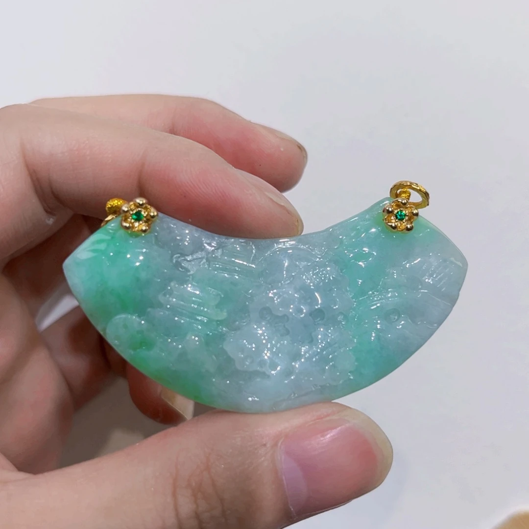 翡翠未镶嵌吊坠(赠链)代编织