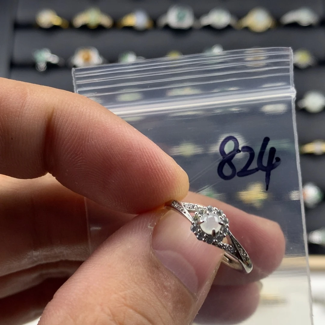 翡翠银S925镶嵌戒指