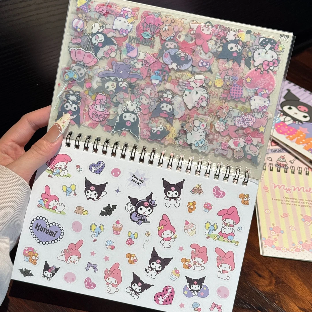 三丽鸥贴纸本kitty美乐蒂可爱少女心加厚卡通手账本