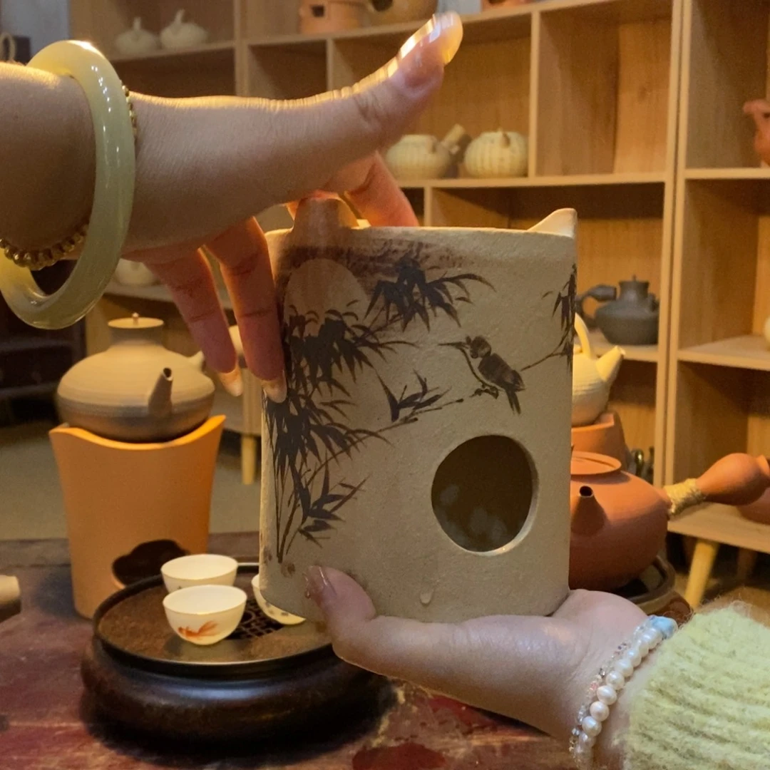 陶竹鸟白泥炉子111