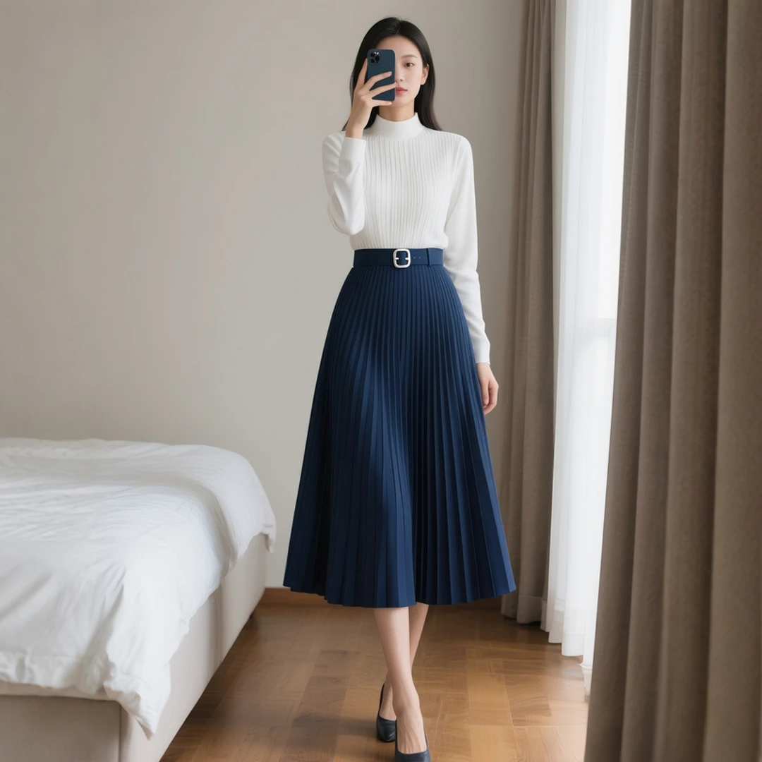 秋季新款女装时尚穿搭针织长袖搭配半身裙子两件套装气质秋冬显瘦