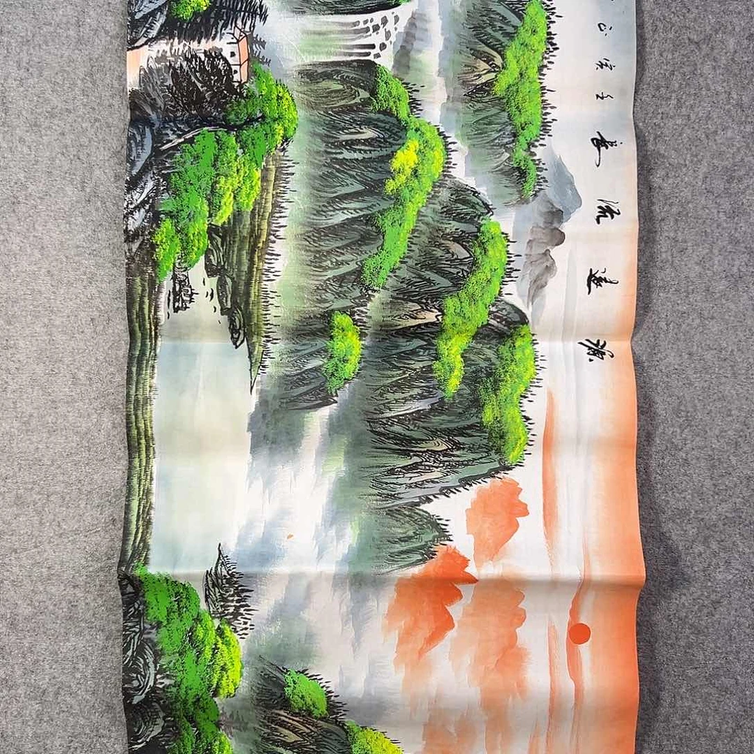 国画455 牡丹之花之叶的颜色与叶