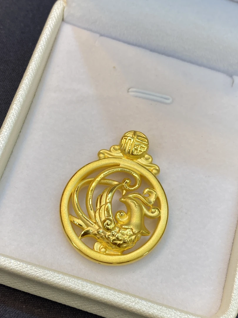 足金999凤凰吊坠