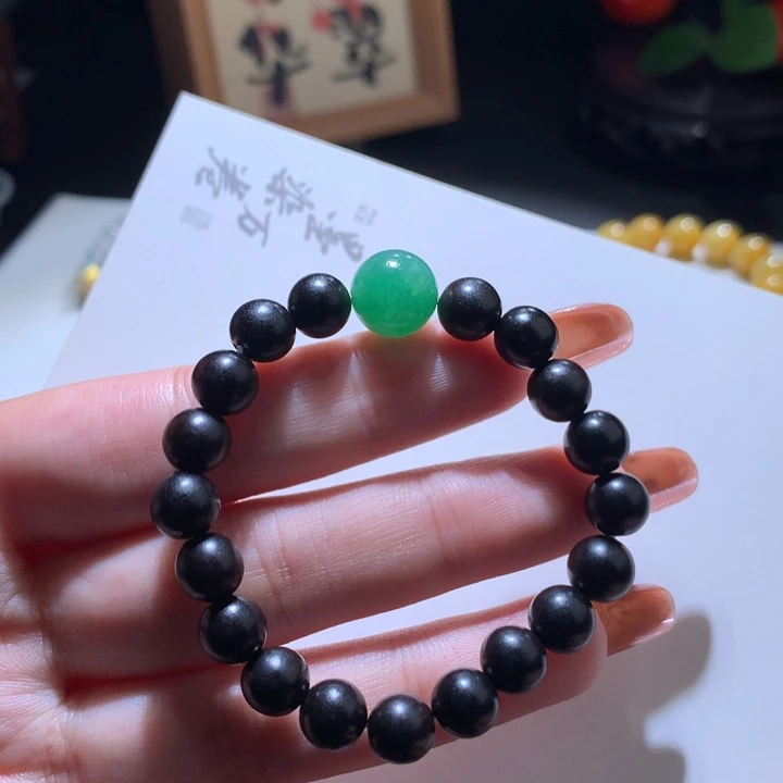 翡翠手链未镶嵌11满绿珠珠