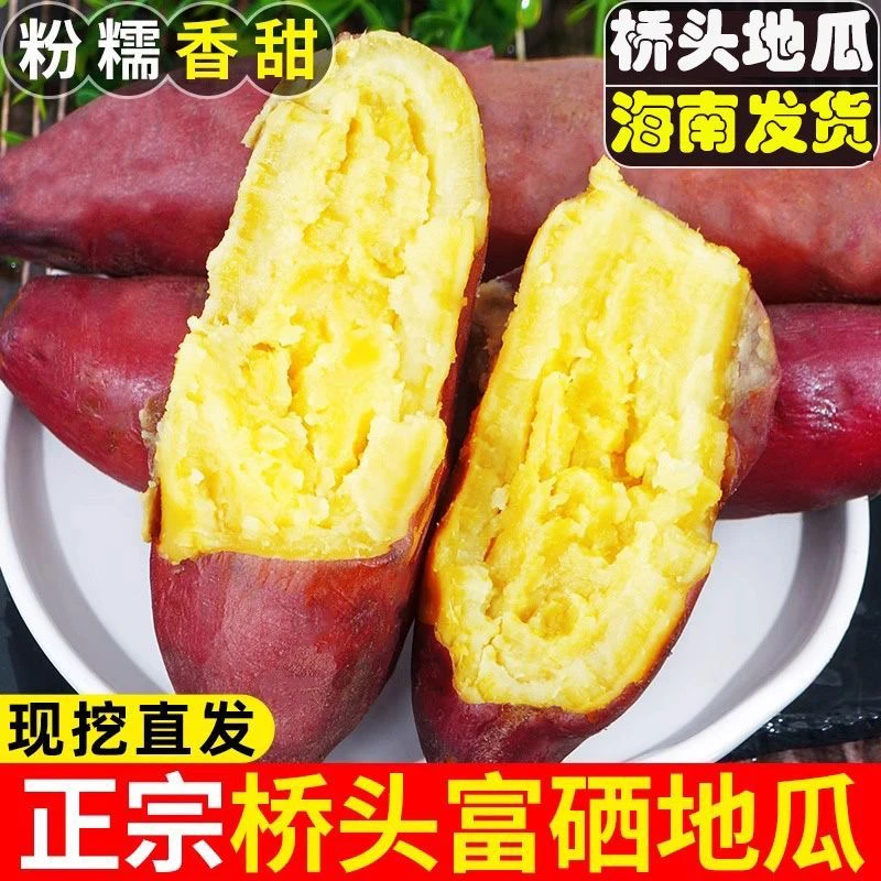 【精选】海南澄迈桥头富硒地瓜5/9斤沙地板栗番薯红薯