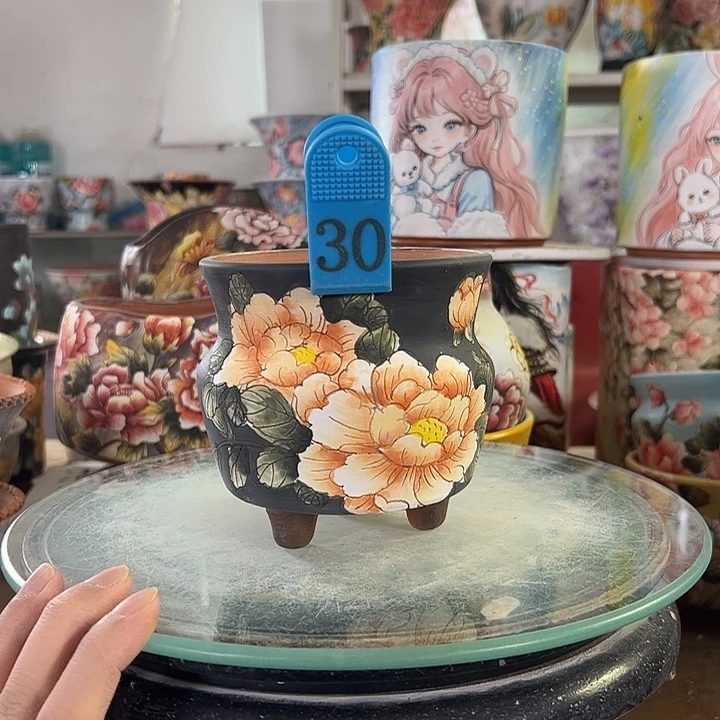 满38包邮 景德镇幸运花盆