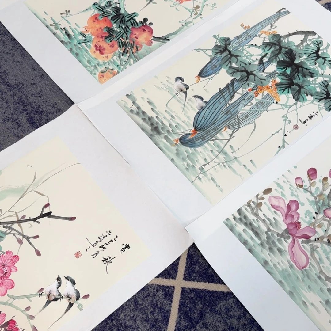 国画国画作品山水花鸟