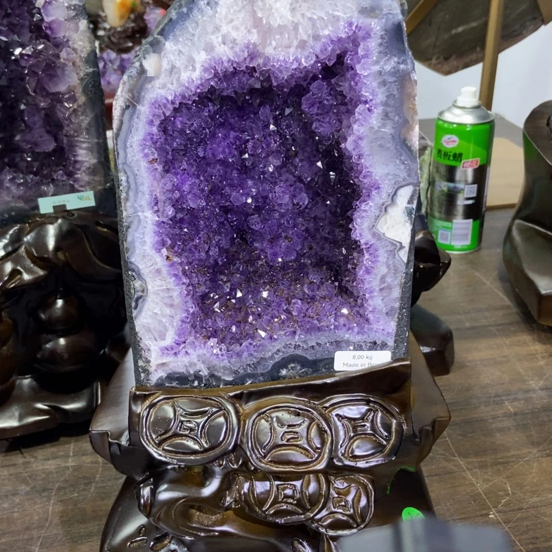紫晶未镶嵌摆件水晶