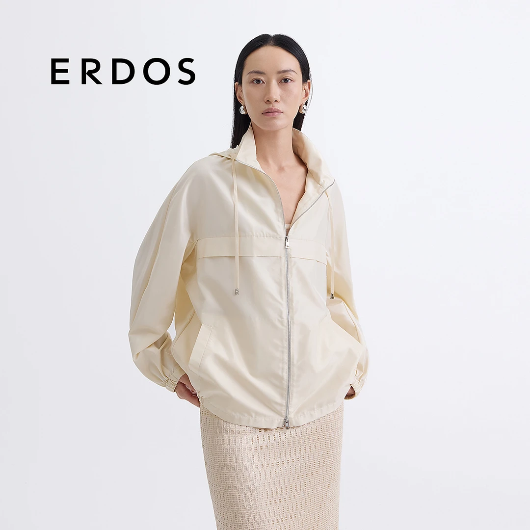 ERDOS 真丝塔夫绸可收纳帽子夹克版短外套【绮境】25年春夏新品