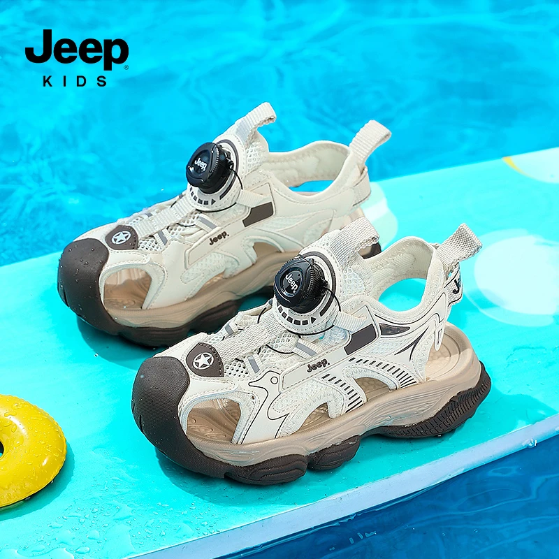 Jeep吉普儿童凉鞋2025夏季新款包头运动凉鞋男童户外防滑沙滩鞋潮