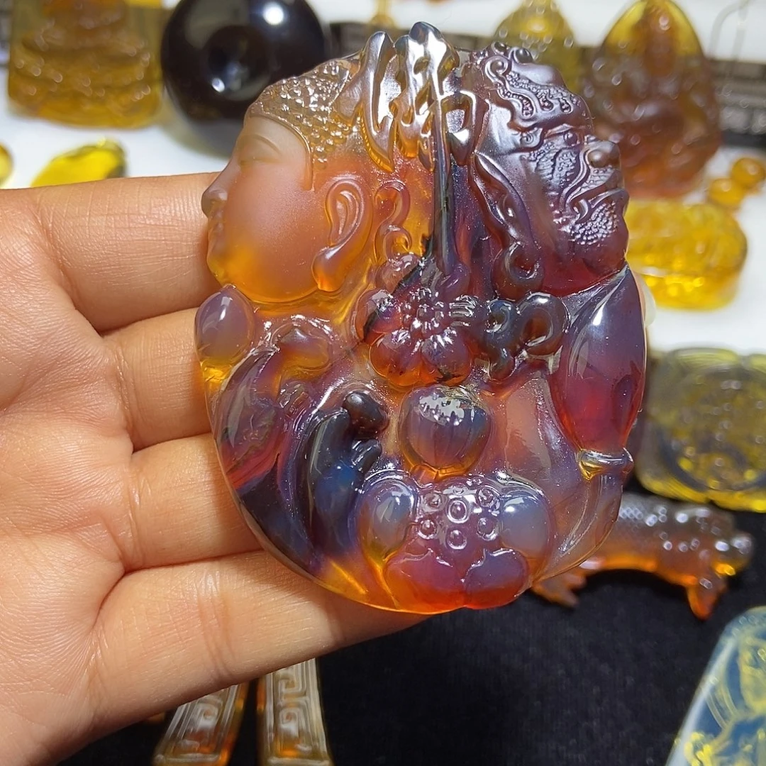 琥珀未镶嵌颈饰缅甸天然琥珀吊坠