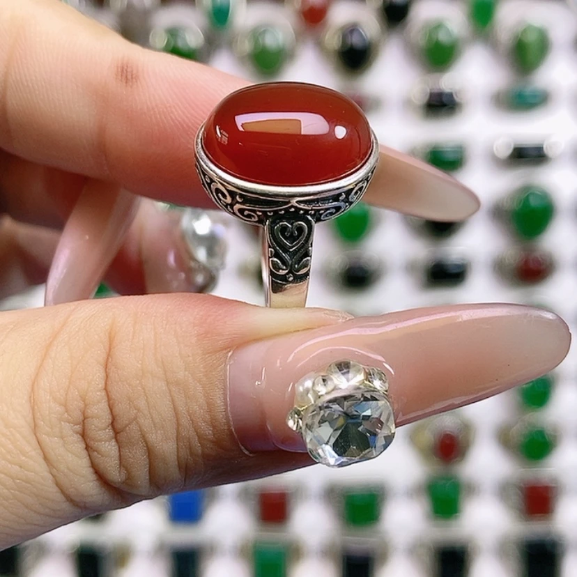 【闪购商品】银S925镶嵌戒指玛瑙/玉髓