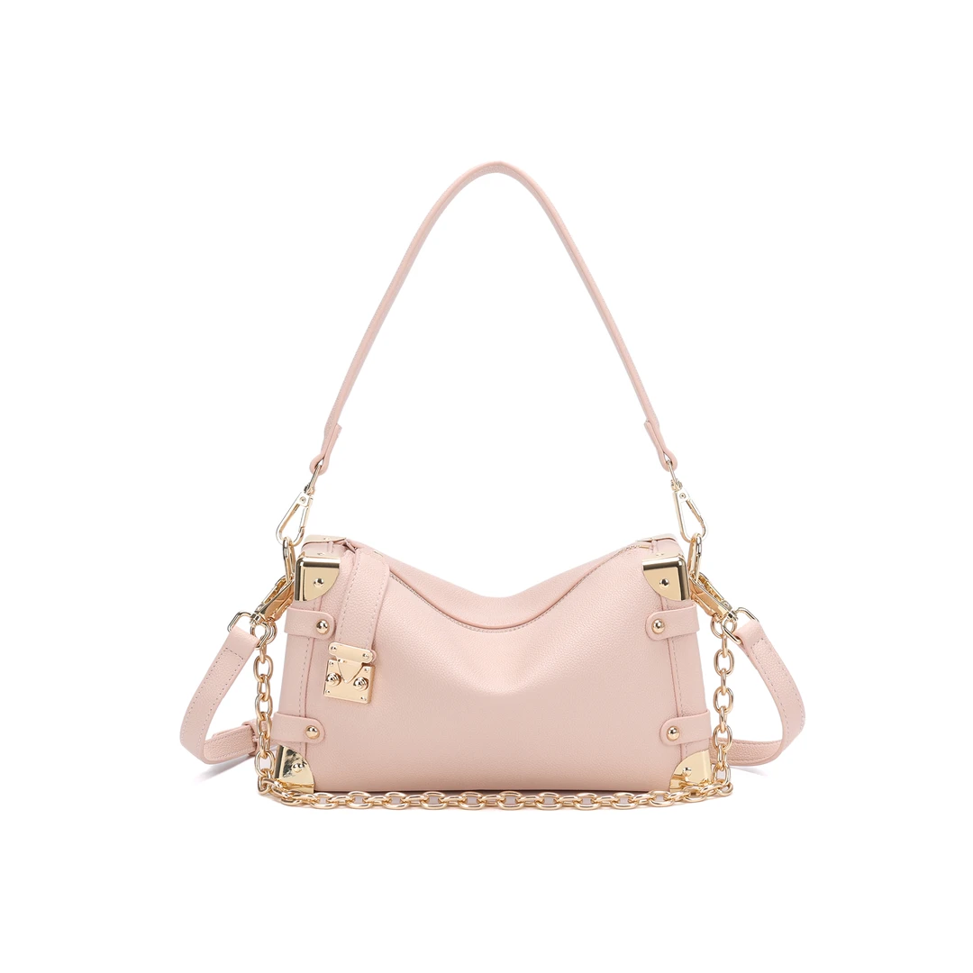 【CF】2025年新款时尚百搭潮流软盒子单肩斜挎女包 XL101-粉色