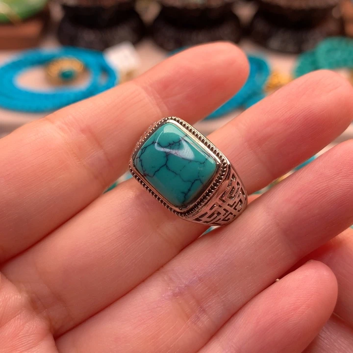 绿松石银S925镶嵌配饰