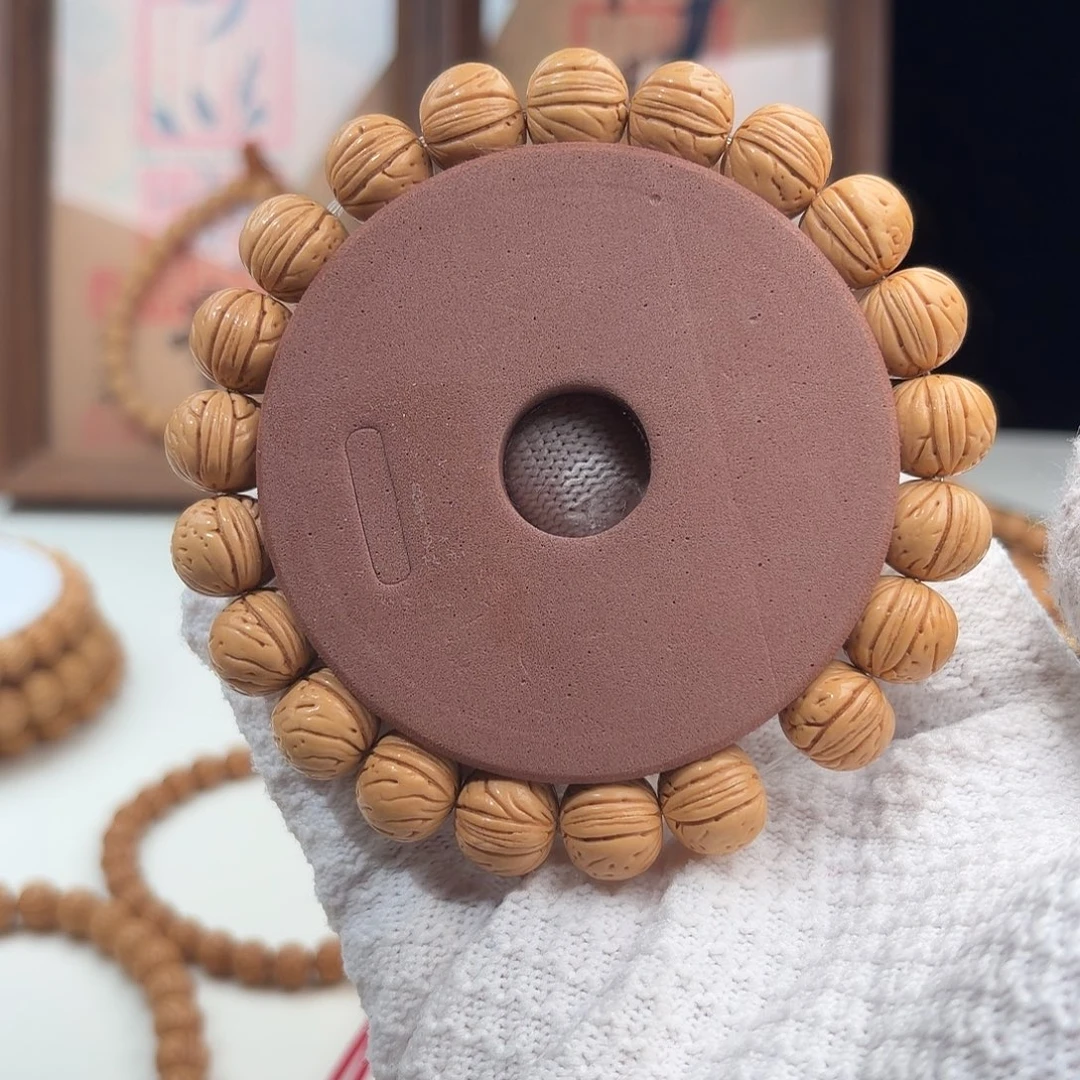 桃核手串1.3「矮桩小奶豆」野生桃核单圈