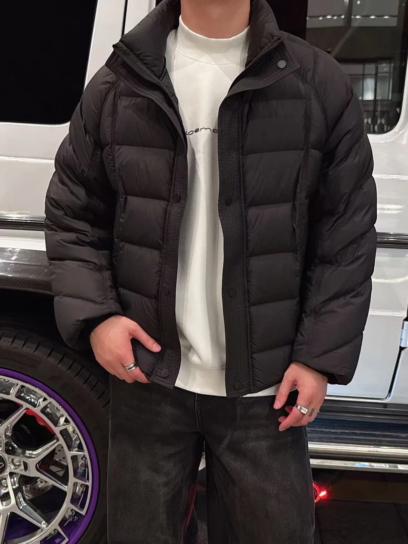 冬季男士蓬松羽绒服潮流休闲面包服防寒保暖加厚白鸭绒外套男