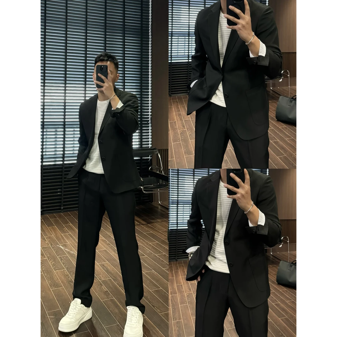 【100%醋酸三醋酸】意式那不勒斯西装套装丝滑面料西服4431+6431