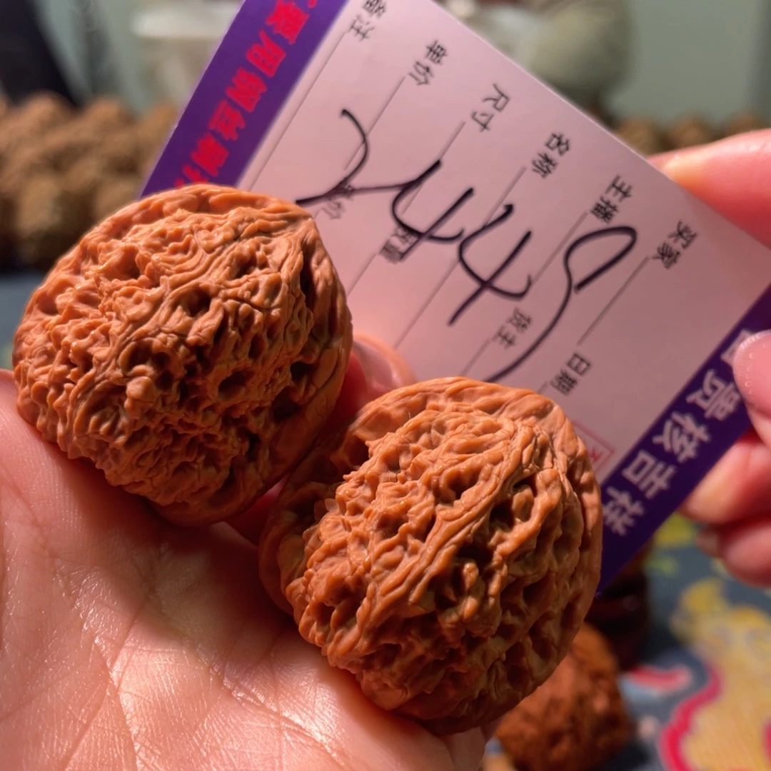 一***钱核桃把件36正三角涿鹿脸谱南将石