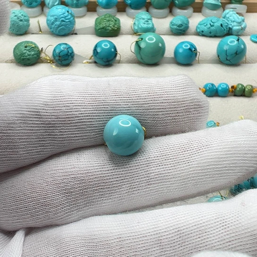 绿松石圆珠 未镶嵌