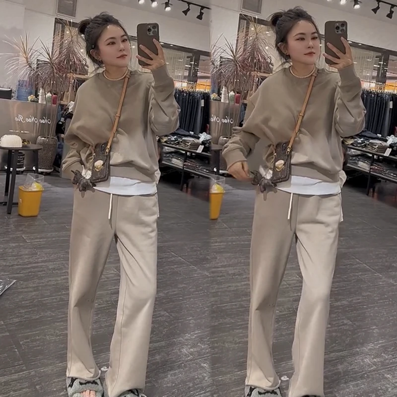 2025秋季新款时尚显瘦气质网红高档套装女高级百搭宽松大码两件套