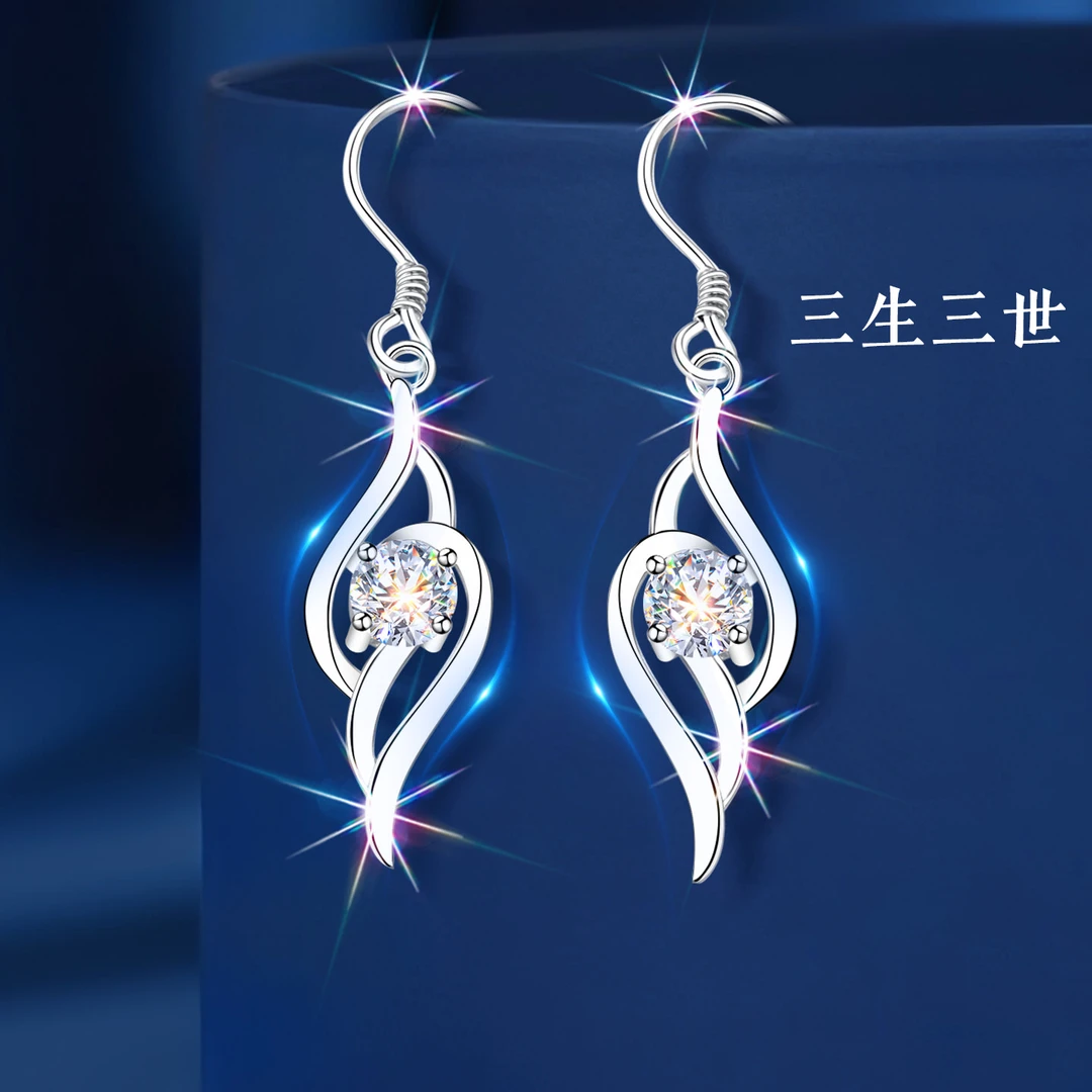 足银耳饰 999纯银耳环女款2025新款爆款高级感耳饰圣诞礼物送女友