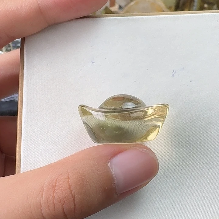 未镶嵌珠宝半成品水晶黄水晶元宝